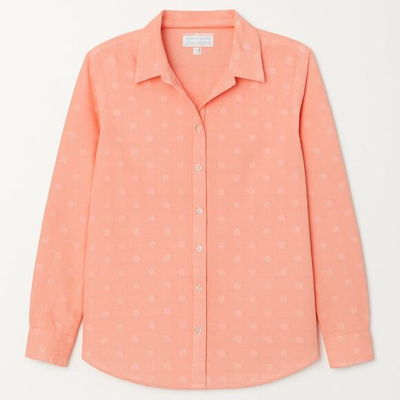 Lizwear by Liz Claiborne Women’s Peach Polka Dot Button-Up Shirt Size L - Picture 2 of 6